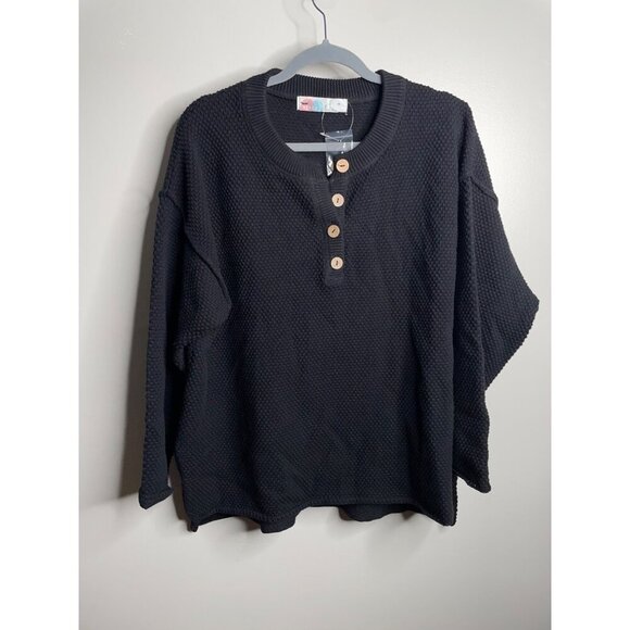 NEW Free People FP Beach Hailee Sweater Top & Pants Set Waffle Knit Size S Black - Picture 4 of 7